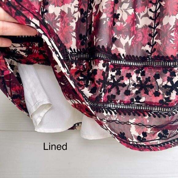 Topshop Embroidered Midi Dress Size 6 Boho Bishop Sleeves Wedding Novelty Fall - Picture 6 of 9